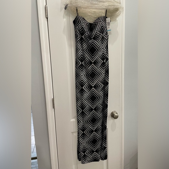Jump apparel black silver sparkly maxi strapless evening dress Size 5/6 BNWT - Picture 5 of 5